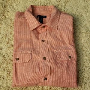 GAP Men's Light Red/White Stripe Button Down Shirt